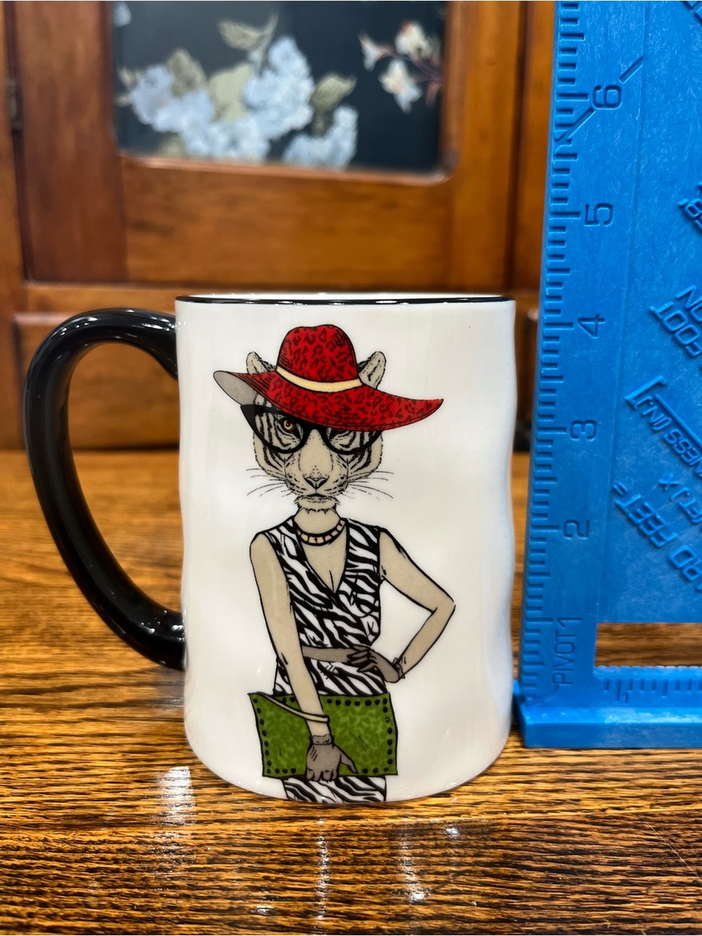 Hipster Cat & Rabbit Mug Set of 2 Novelty Animal Coffee Mugs Whimsical Funny - Picture 7 of 7
